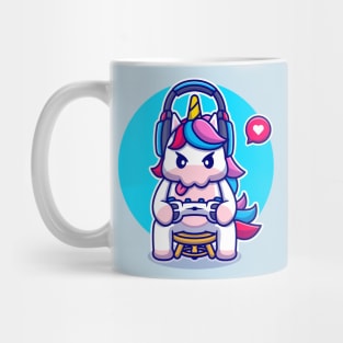 Cute Unicorn Gaming Cartoon Mug